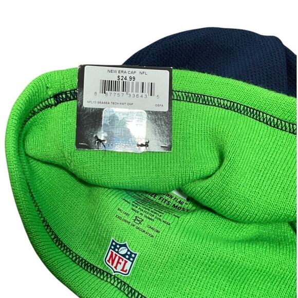 NFL Seattle Seahawks Tech Knit NWT Beanie Blue and Green OS Classic Fit - Picture 6 of 6